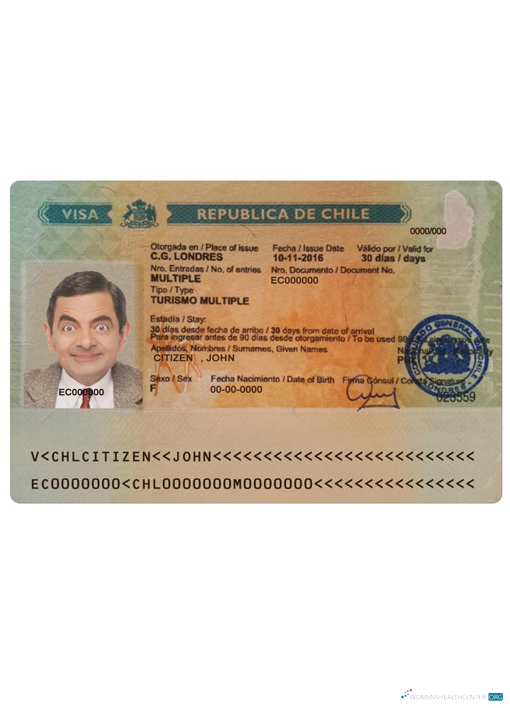 Download CHILE tourism visa Photoshop template